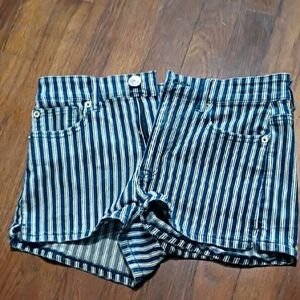 Striped Blue and White Shorts American Eagle